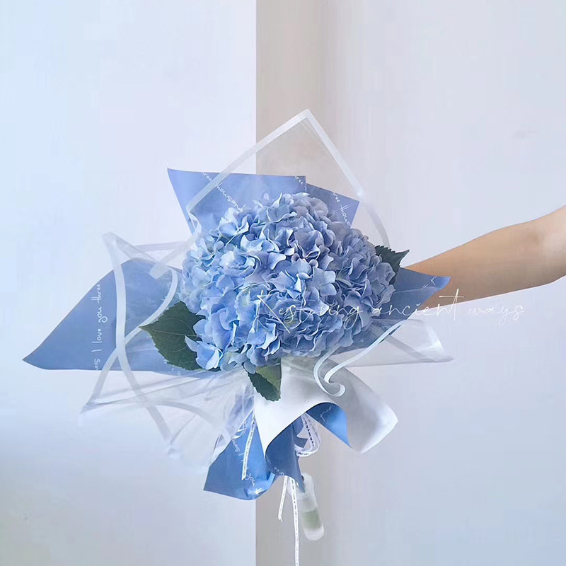 MYHC-15 Carta da regalo per fiori in plastica con bordo monocromatico trasparente