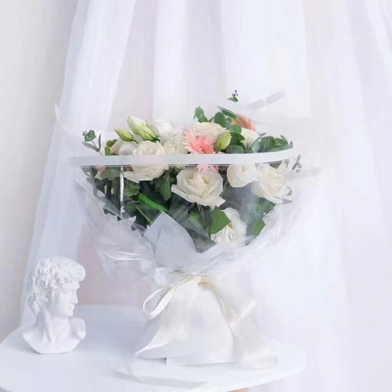 MYHC-16 Carta da regalo per fiori in plastica OPP con bordo trasparente
