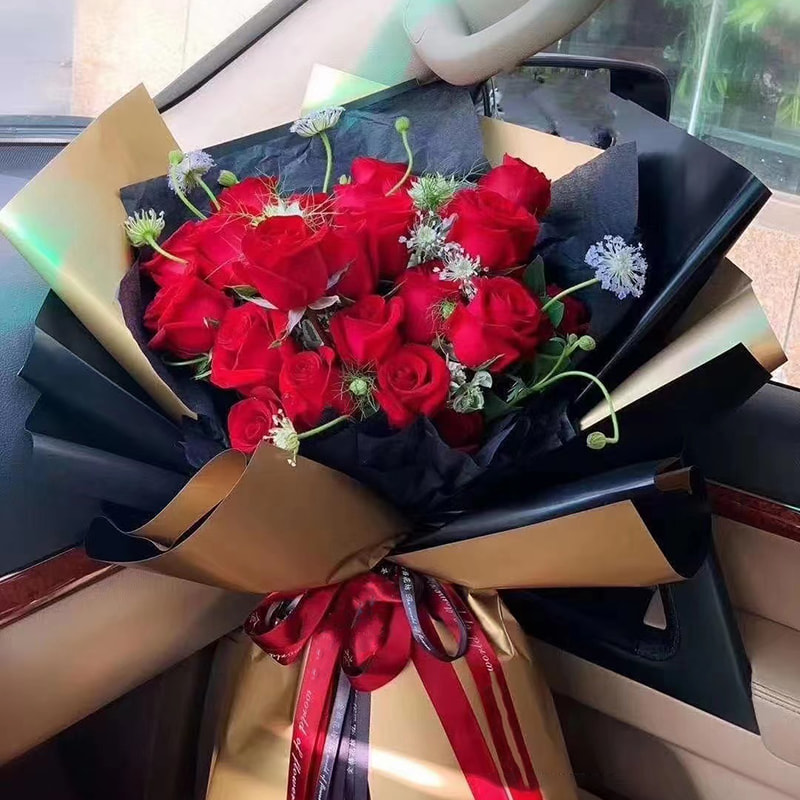 MYHC-17 Carta da regalo per fiori con pellicola perlescente, bicolore, oro flash su un lato, bicolore su un lato