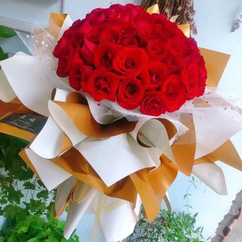 MYHC-17 Carta da regalo per fiori con pellicola perlescente, bicolore, oro flash su un lato, bicolore su un lato
