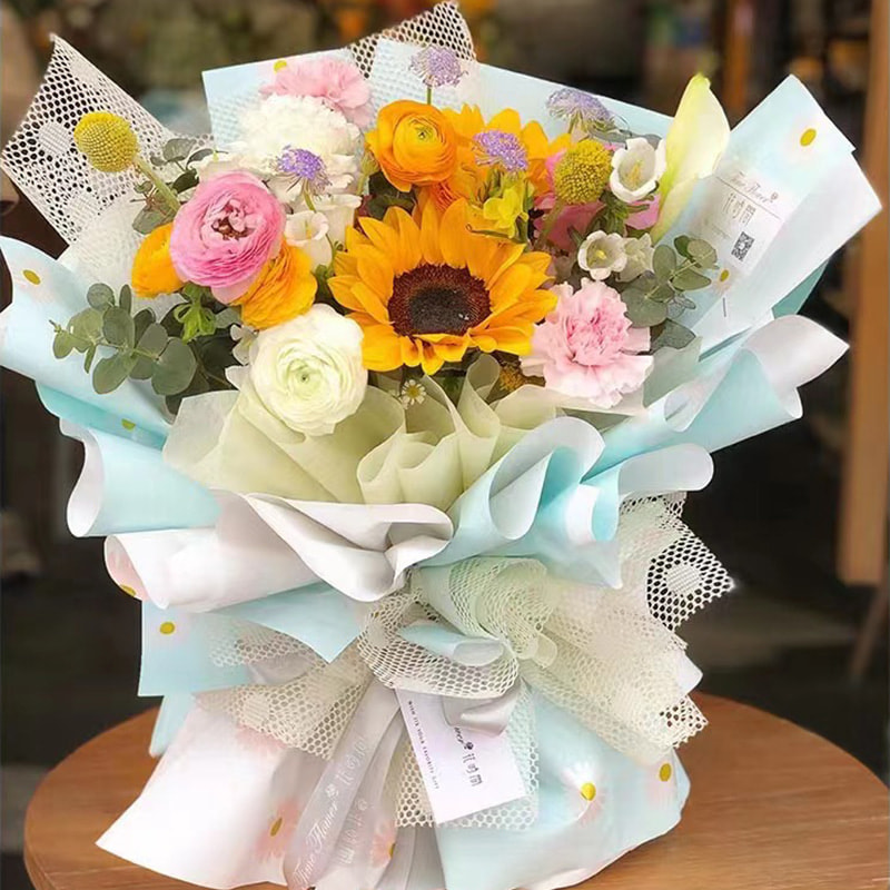 MYHC-18 Carta da regalo per fiori con pellicola Fresh Little Daisy Pearl