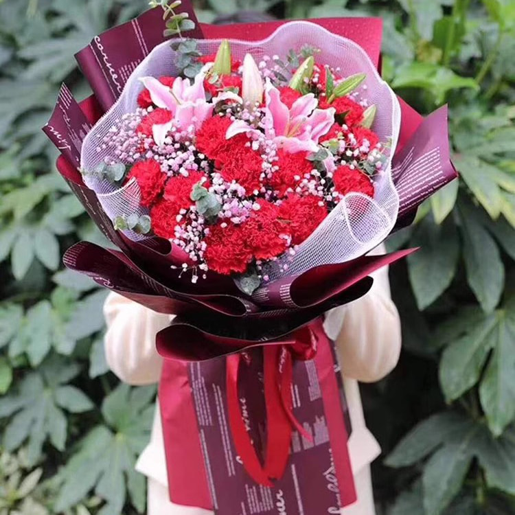 MYHC-20 Carta da regalo per fiori con pellicola perlata in carta Ouya con decorazione inglese
