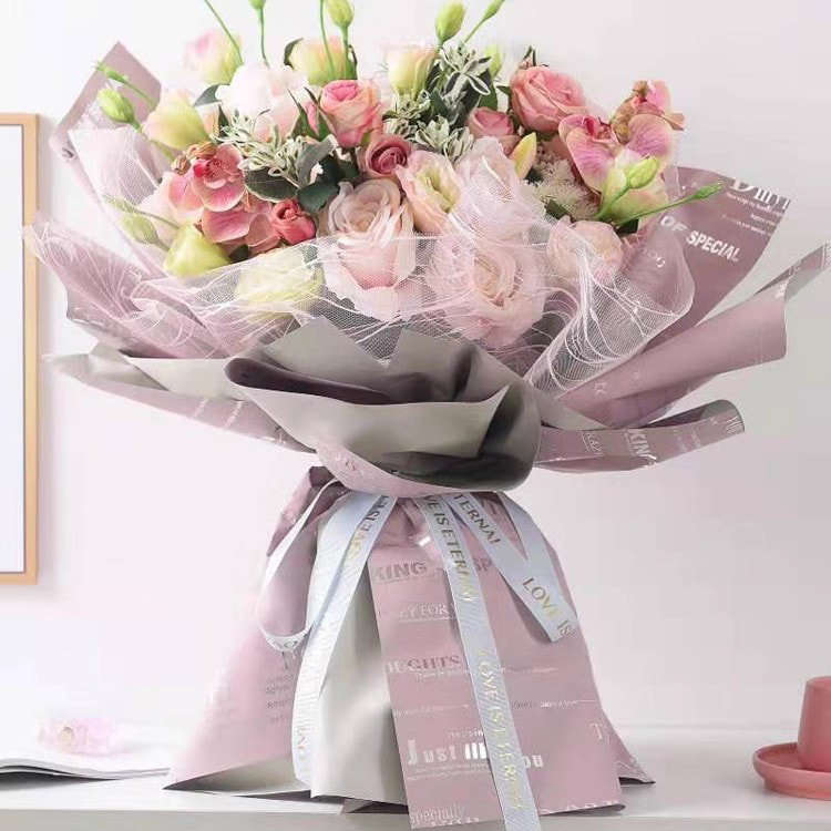MYHC-20 Carta da regalo per fiori con pellicola perlata in carta Ouya con decorazione inglese