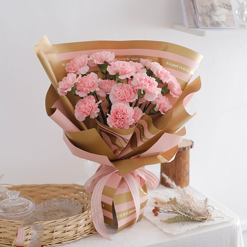 MYHC-22 Carta da regalo per fiori con pellicola perlescente orizzontale da 57×57 cm (±2 cm) con bordo su un lato