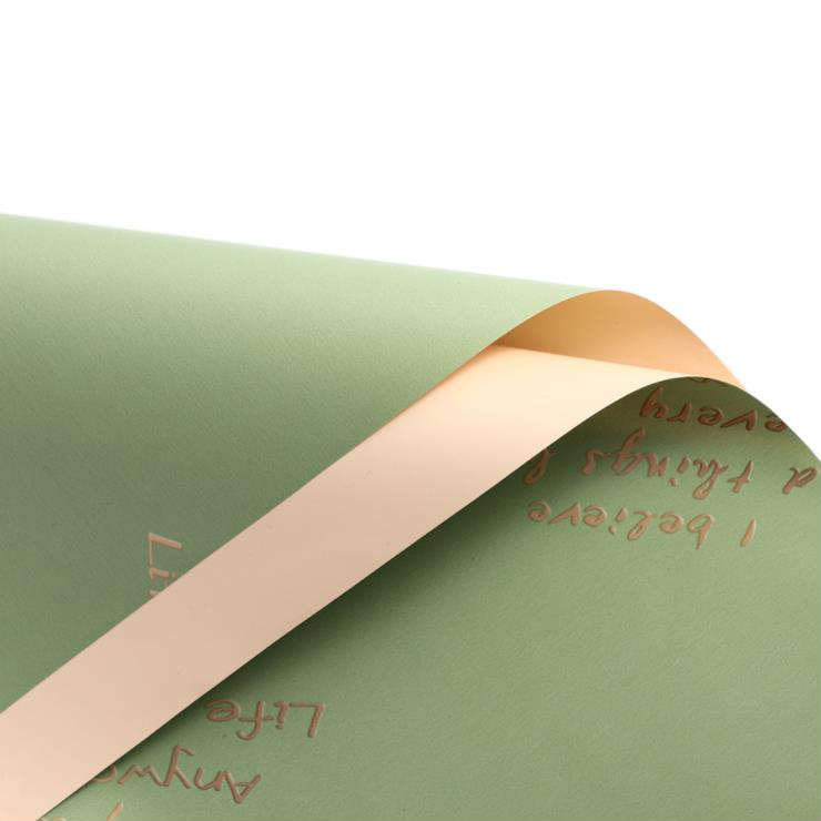 MYHC-26 Carta da regalo con fiori in pelle di vacchetta con decorazione inglese cucita in oro su un lato