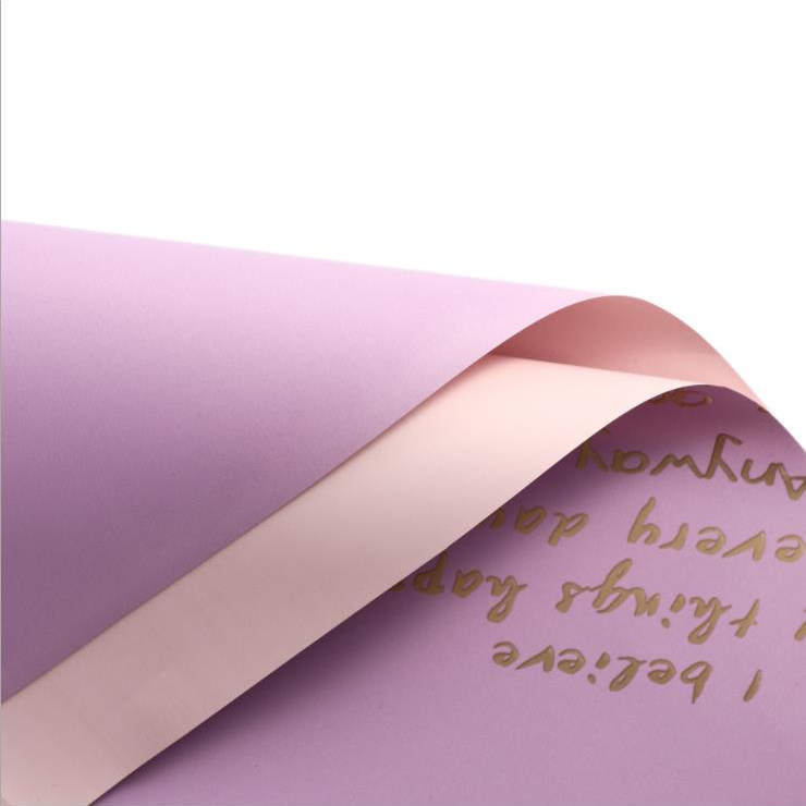 MYHC-26 Carta da regalo con fiori in pelle di vacchetta con decorazione inglese cucita in oro su un lato