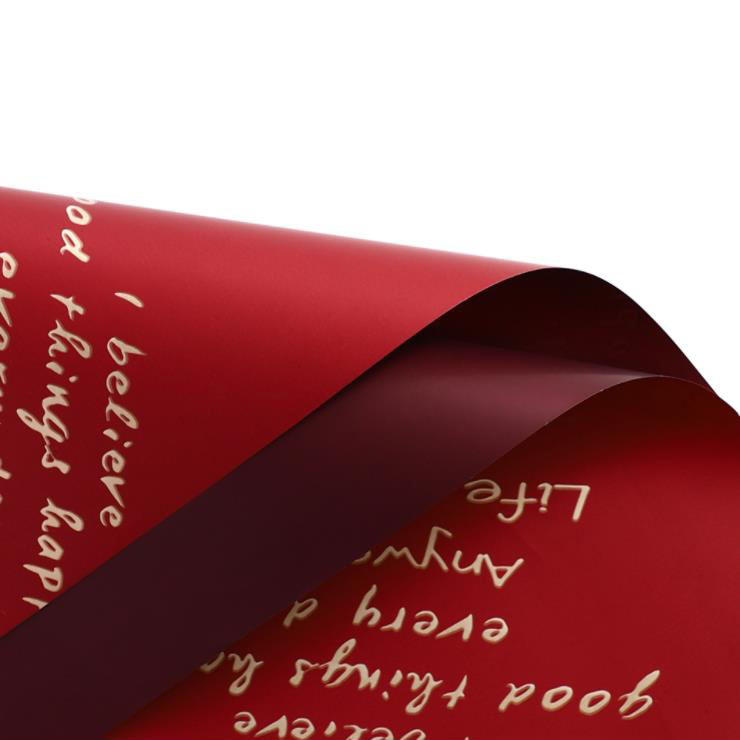 MYHC-26 Carta da regalo con fiori in pelle di vacchetta con decorazione inglese cucita in oro su un lato