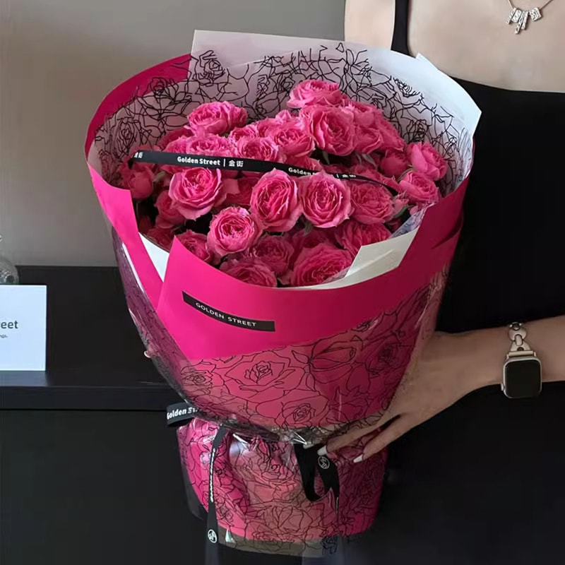 MYHC-29 Linee di rose monocromatiche Pellicola trasparente per imballaggio di fiori OPP