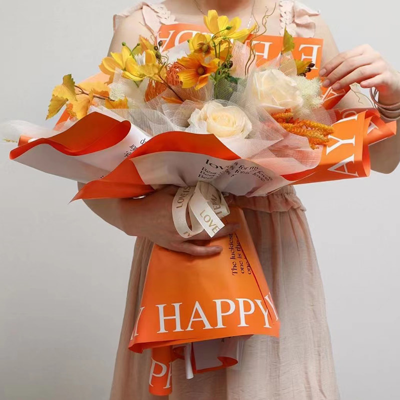 MYHC-38 INS Carta da regalo con fiori in pelle di vacchetta Bopp con sfumatura inglese