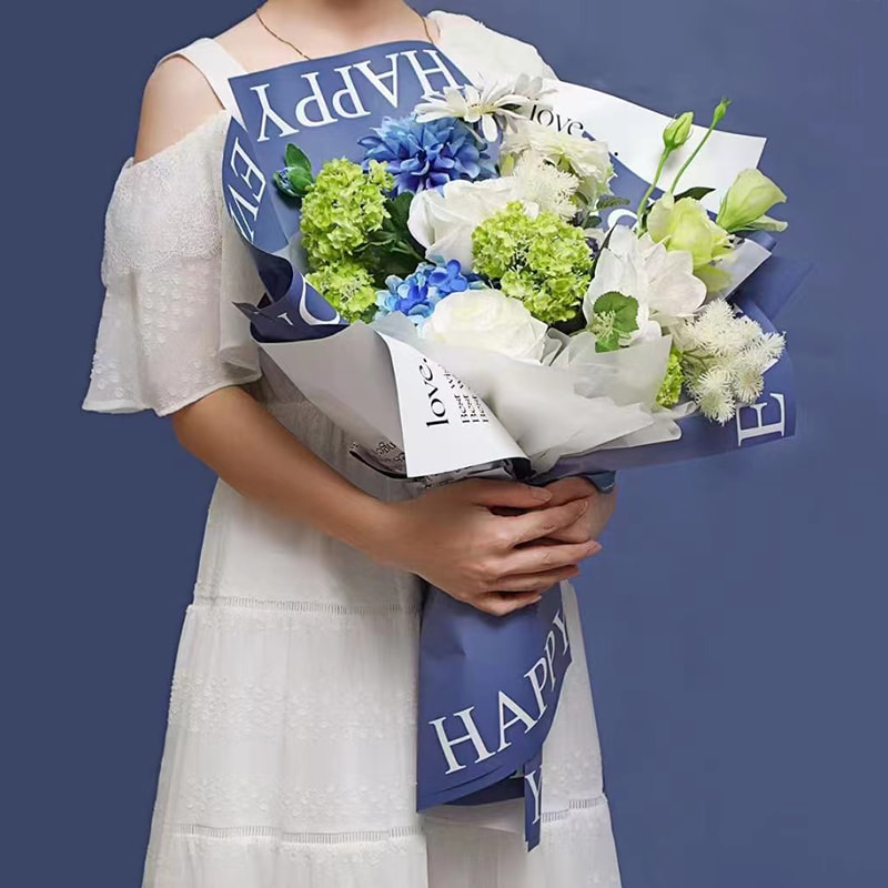 MYHC-38 INS Carta da regalo con fiori in pelle di vacchetta Bopp con sfumatura inglese