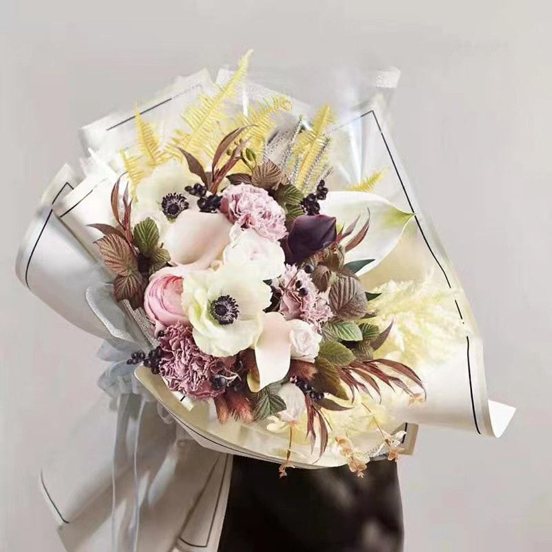 Cornice portafoto con memoria MYHC-39 Carta da regalo impermeabile con fiori da 57×57 cm (±2 cm).