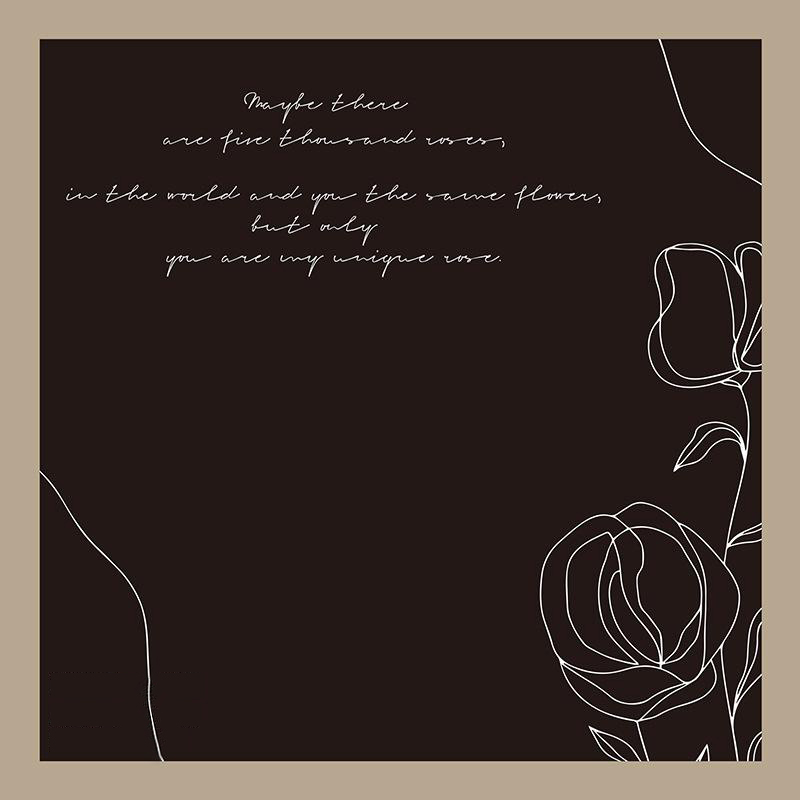 MYHC-42 Carta da regalo con fiori in cotone con bordo a contrasto in stile semplice