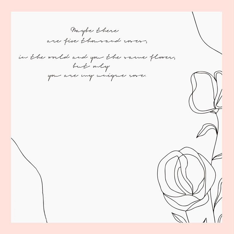 MYHC-42 Carta da regalo con fiori in cotone con bordo a contrasto in stile semplice