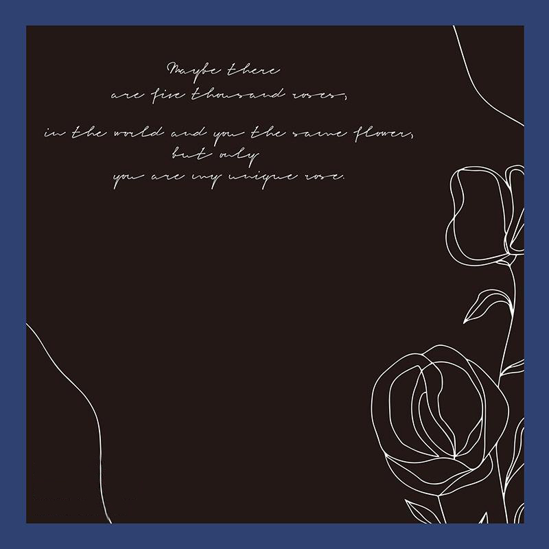 MYHC-42 Carta da regalo con fiori in cotone con bordo a contrasto in stile semplice
