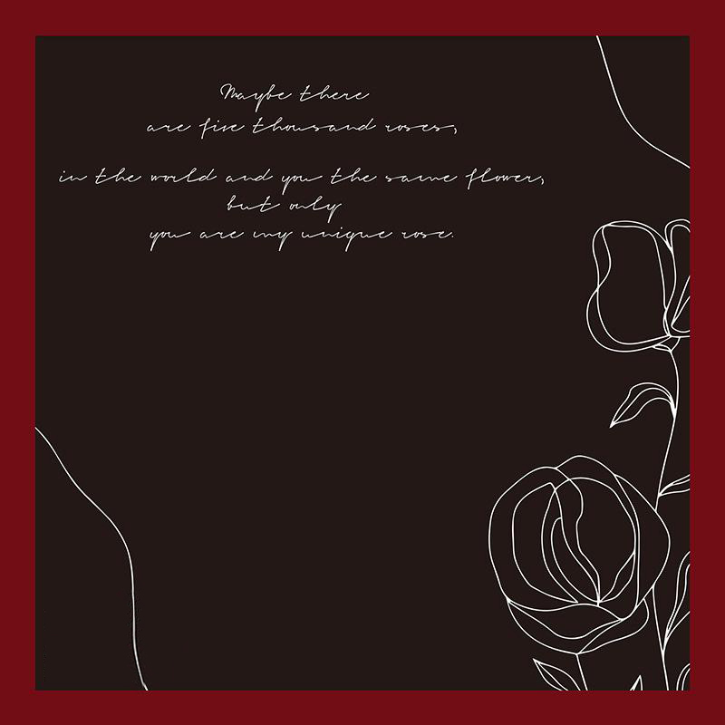 MYHC-42 Carta da regalo con fiori in cotone con bordo a contrasto in stile semplice