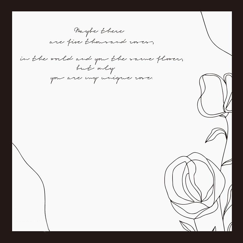 MYHC-42 Carta da regalo con fiori in cotone con bordo a contrasto in stile semplice