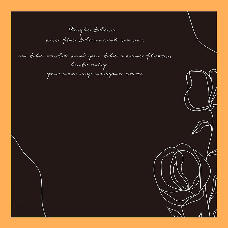MYHC-42 Carta da regalo con fiori in cotone con bordo a contrasto in stile semplice