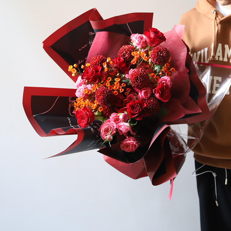 MYHC-42 Carta da regalo con fiori in cotone con bordo a contrasto in stile semplice