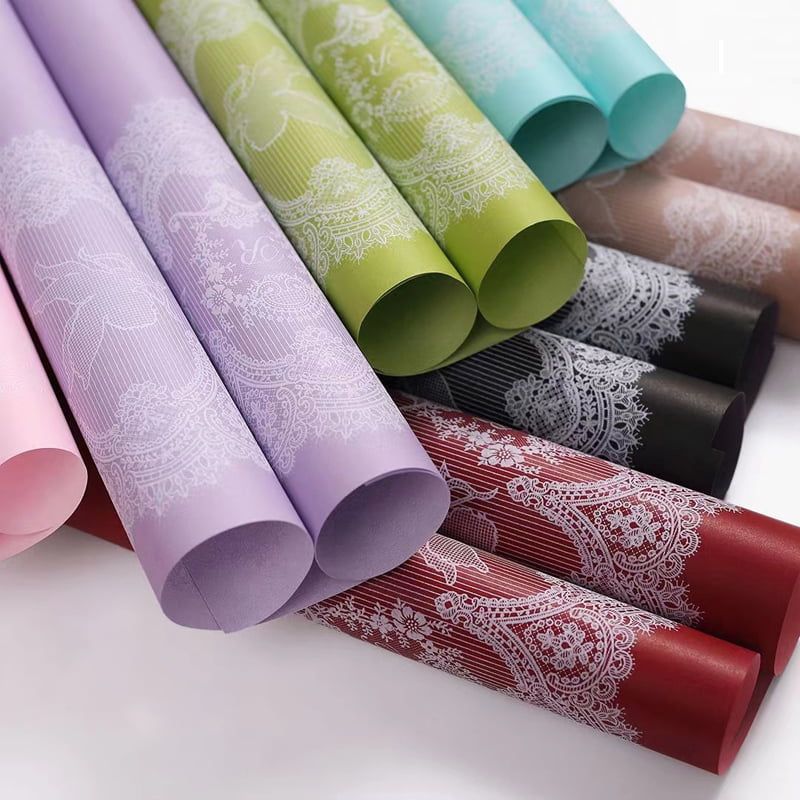 Pellicola per imballaggio di fiori impermeabile BOPP con motivo pizzo MYHC-46