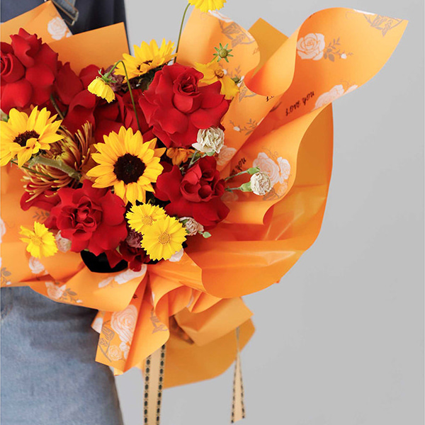 MYHC-47 Carta da regalo per fiori in pelle bovina a bassa saturazione