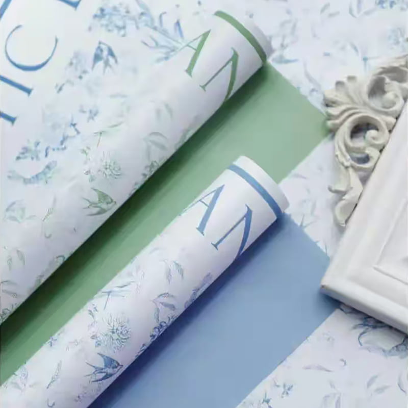 MYHC-49 Carta da regalo con fiori opachi freschi con motivo su un lato