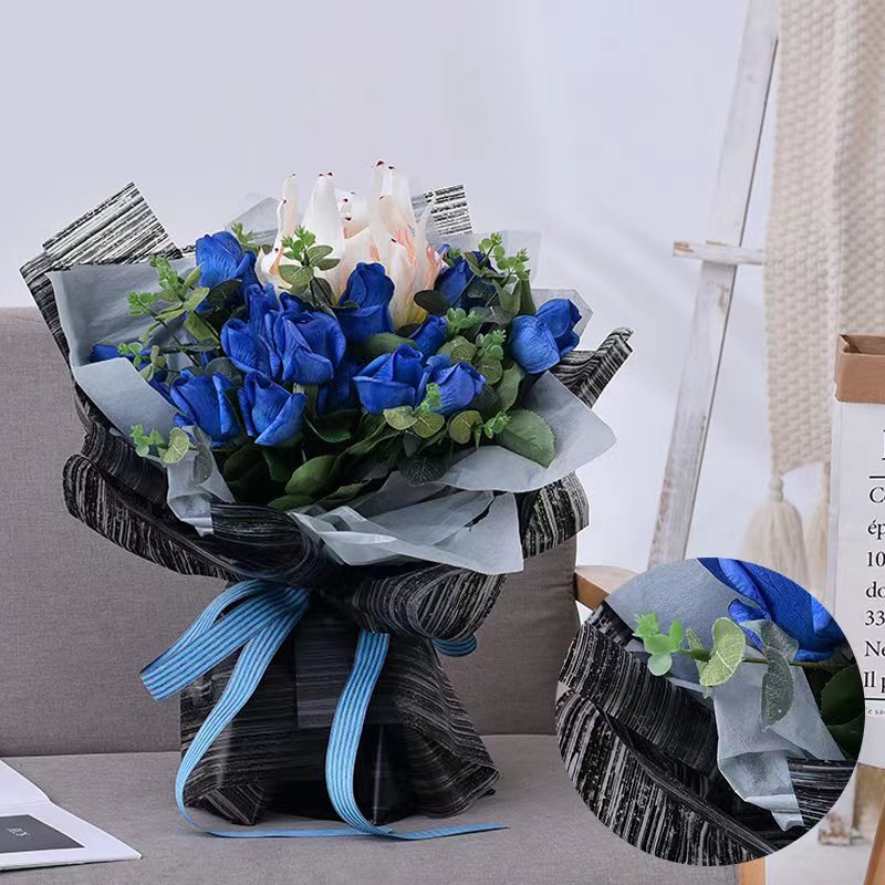 MYHC-51 Carta da regalo con fiori opachi traslucidi a forma di seta
