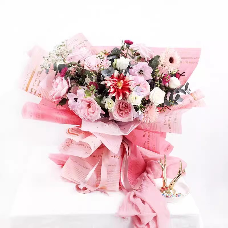 MYHC-52 Pellicola opaca dorata leggera alle erbe 57 × 57 cm (± 2 cm) Pellicola per imballaggio di fiori in plastica