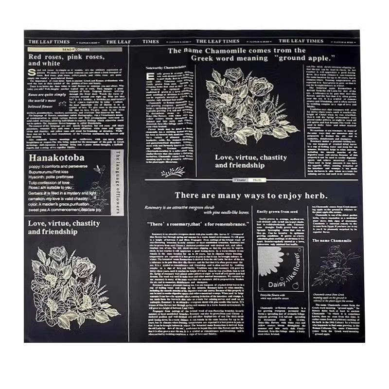 MYHC-52 Pellicola opaca dorata leggera alle erbe 57 × 57 cm (± 2 cm) Pellicola per imballaggio di fiori in plastica