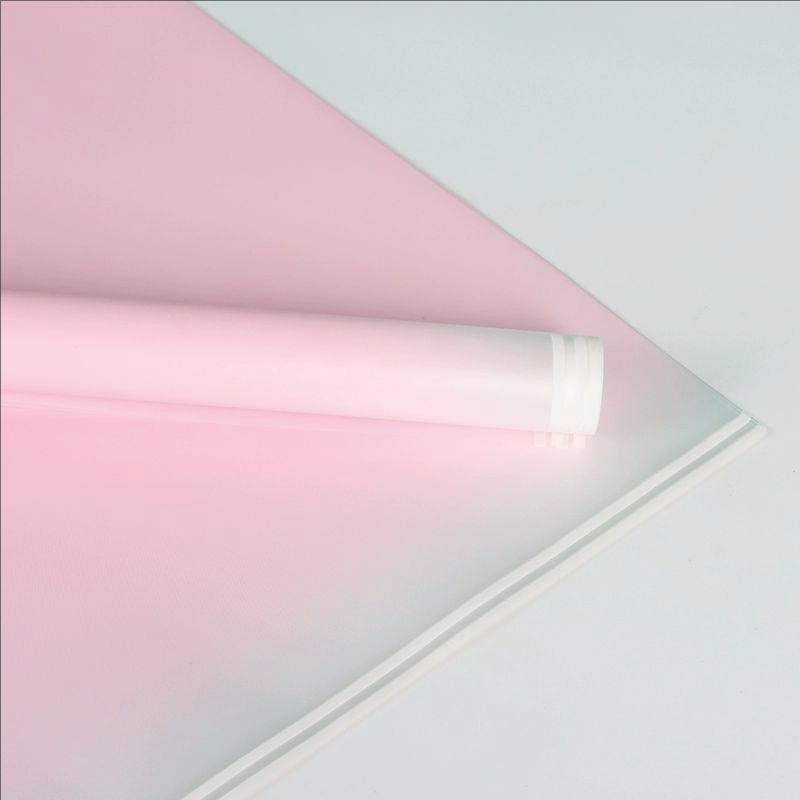 MYHC-54 Pellicola per imballaggio di fiori in plastica a colori sfumati con doppia linea bianca su un lato