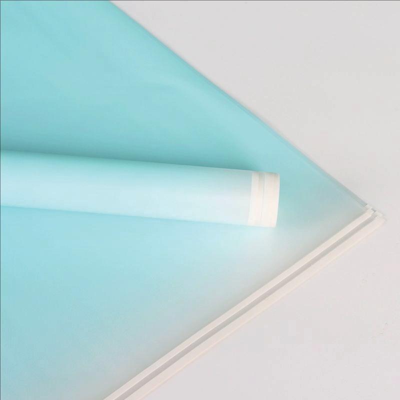 MYHC-54 Pellicola per imballaggio di fiori in plastica a colori sfumati con doppia linea bianca su un lato