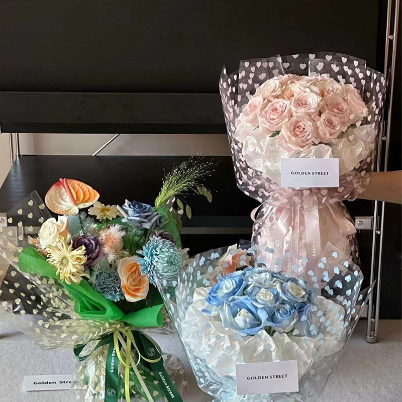 MYHC-62 Carta da regalo floreale trasparente OPP con decorazione Even Love