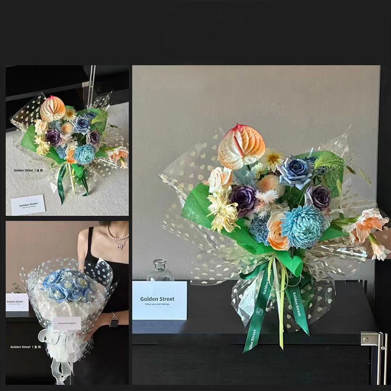 MYHC-62 Carta da regalo floreale trasparente OPP con decorazione Even Love