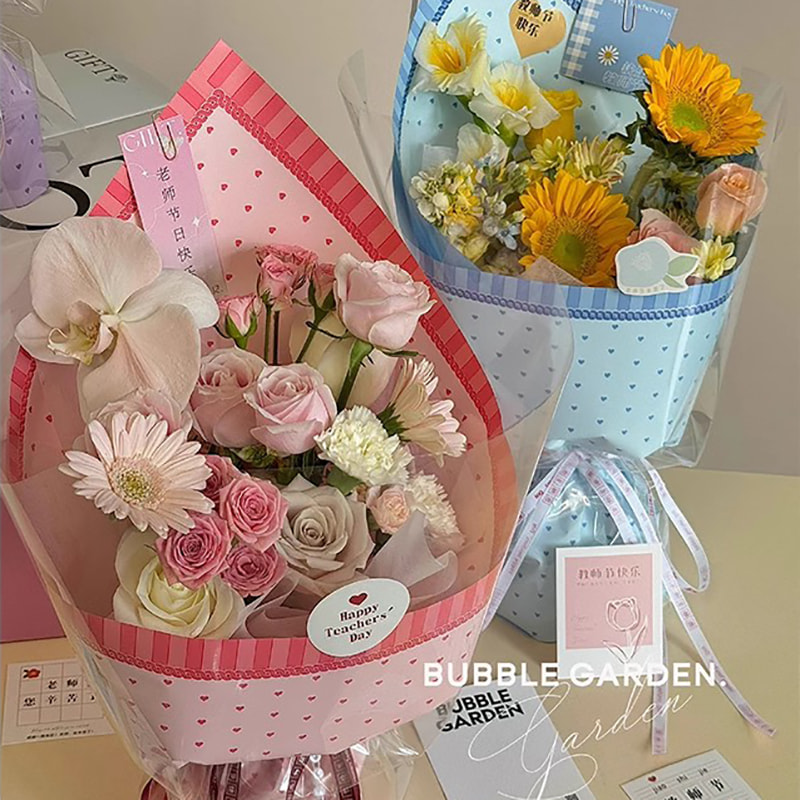MYHC-65 Pellicola per imballaggio di fiori in plastica di colore brillante per abito da principessa