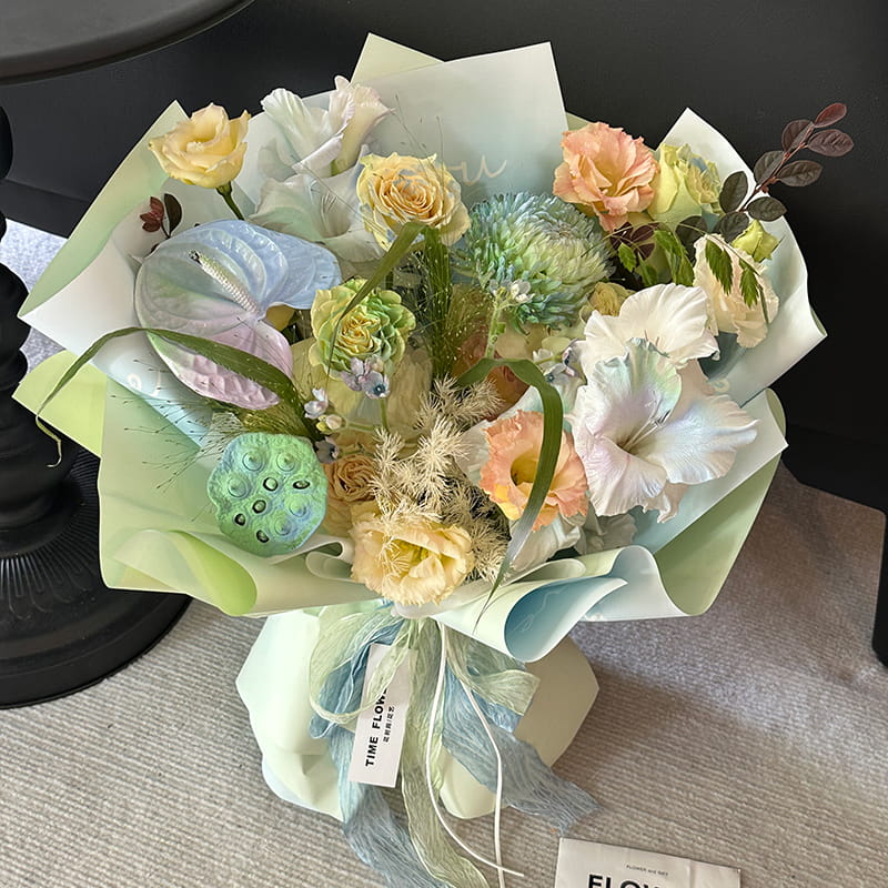 MYHC-66 Carta da regalo impermeabile per fiori sfumati di colore Macaron