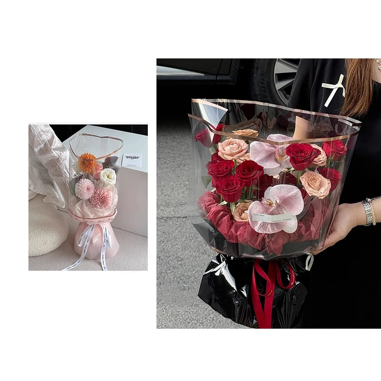 MYHC-70 Carta da imballaggio Opp con fiori in plastica Gold Line