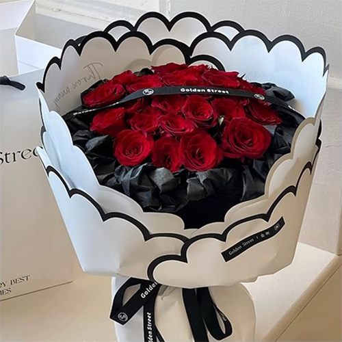 MYHC-71 Carta da regalo per fiori in cotone monocromatico a forma di petalo