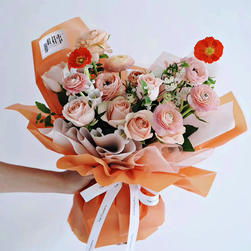 Carta da regalo per fiori traslucidi in tinta unita opaca