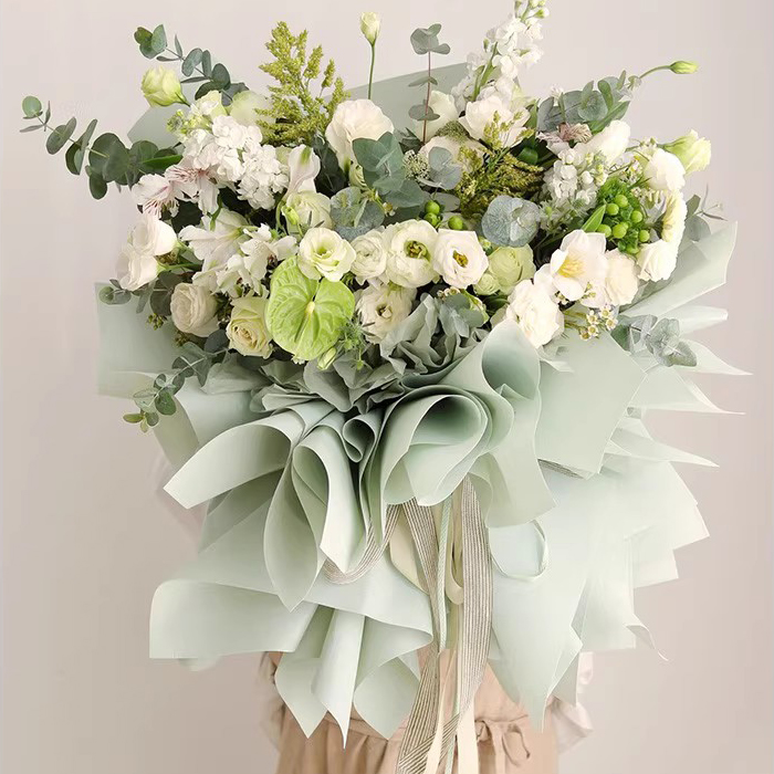 Carta da regalo per fiori traslucidi in tinta unita opaca