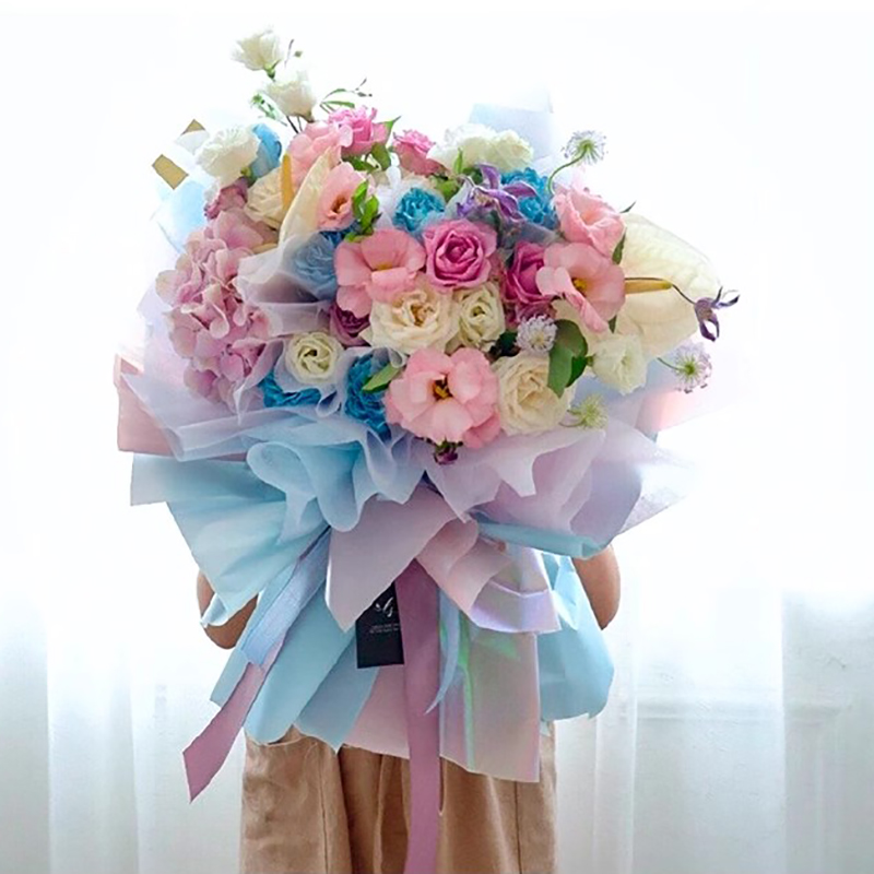 Carta da regalo per fiori traslucidi in tinta unita opaca