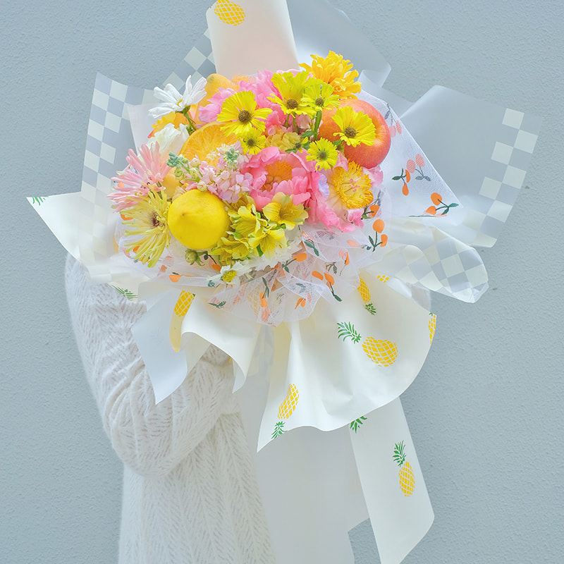 Carta da regalo per bouquet scozzese multicolore