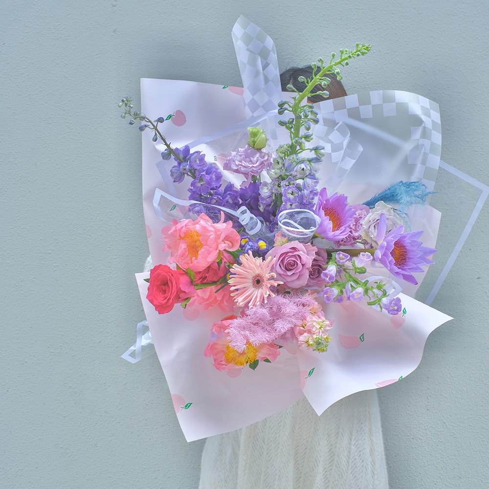 Carta da regalo per bouquet scozzese multicolore