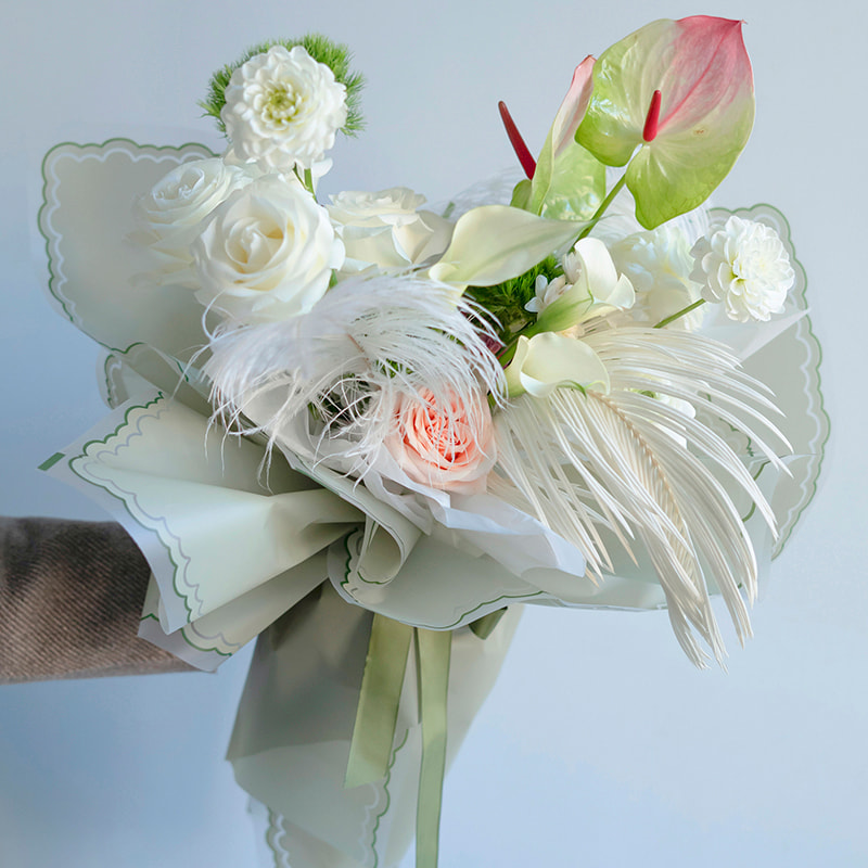 Carta da regalo per fiori in pellicola di gelatina di petali