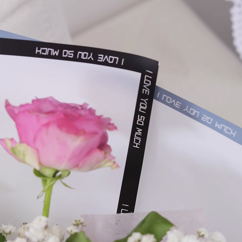 Carta da regalo per fiori laminata opaca in rilievo impermeabile in plastica