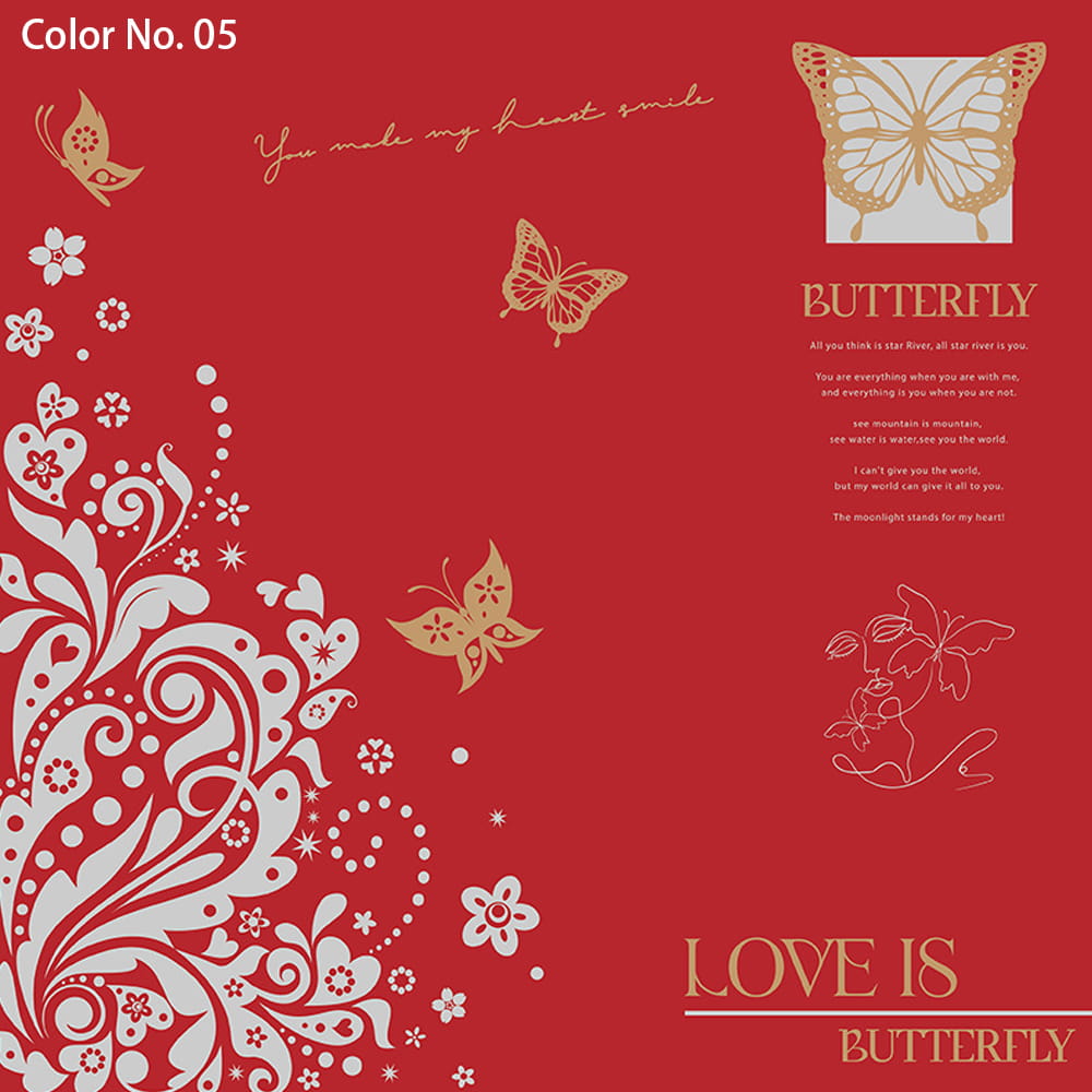 Carta Nossa per confezione di bouquet impermeabile con rivestimento su un lato e design con stampa a farfalla scavata