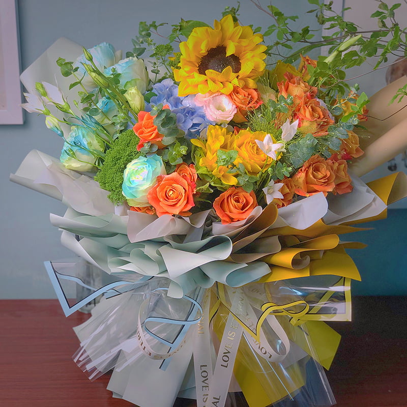 Carta da regalo per fiori impermeabile opaca agli ioni d'argento semitrasparente con bordo argento
