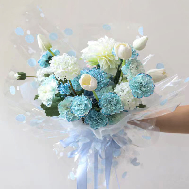 Carta da regalo con fiori con volto sorridente in cellophane OPP