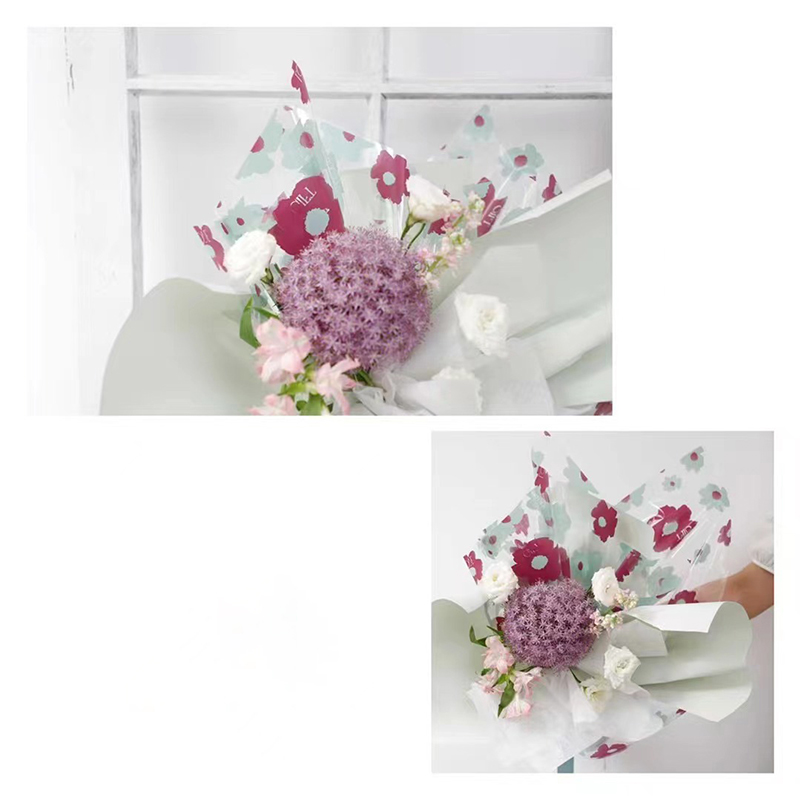 Rotolo di avvolgimento floreale in plastica impermeabile 58x58 cm