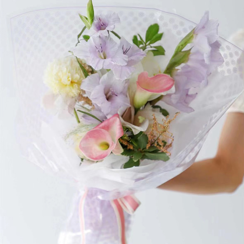 Pellicola avvolgente per fiori in plastica traslucida