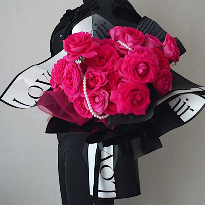 Carta da regalo spessa per bouquet con parole artistiche