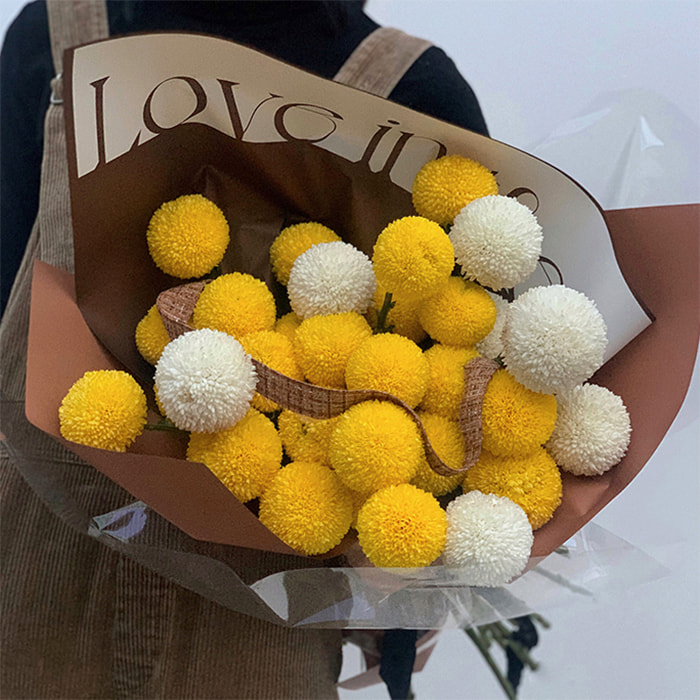 Carta da regalo spessa per bouquet con parole artistiche